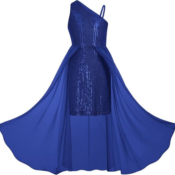 Girls Sequin Dress for Teens - Royal Blue - Perfect for Special Occasions - Picture 1 of 7